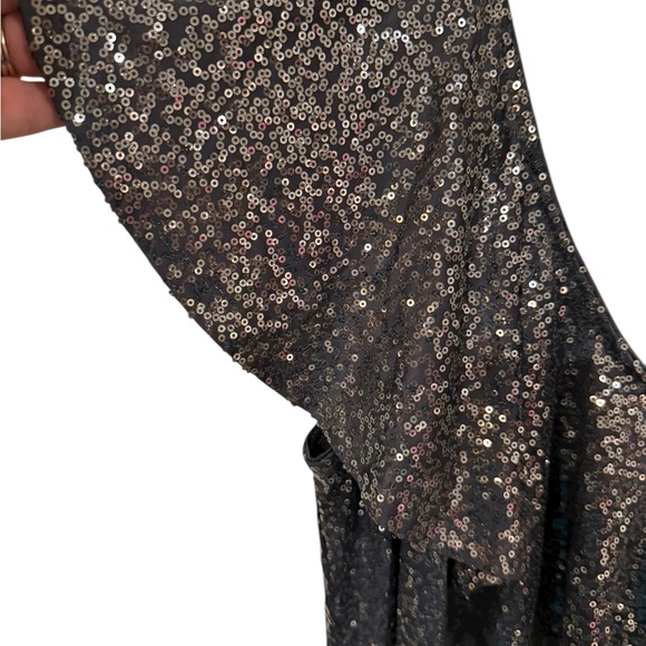 Kensie Black/silver Sequin One-Shoulder Dress - Picture 3 of 4